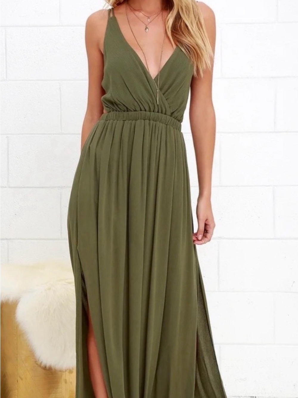 LuLu’s Olive Green Maxi Dress
